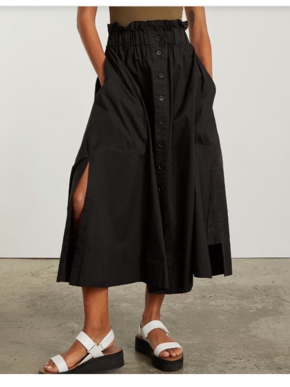 Everlane the Easy Button Front Skirt L